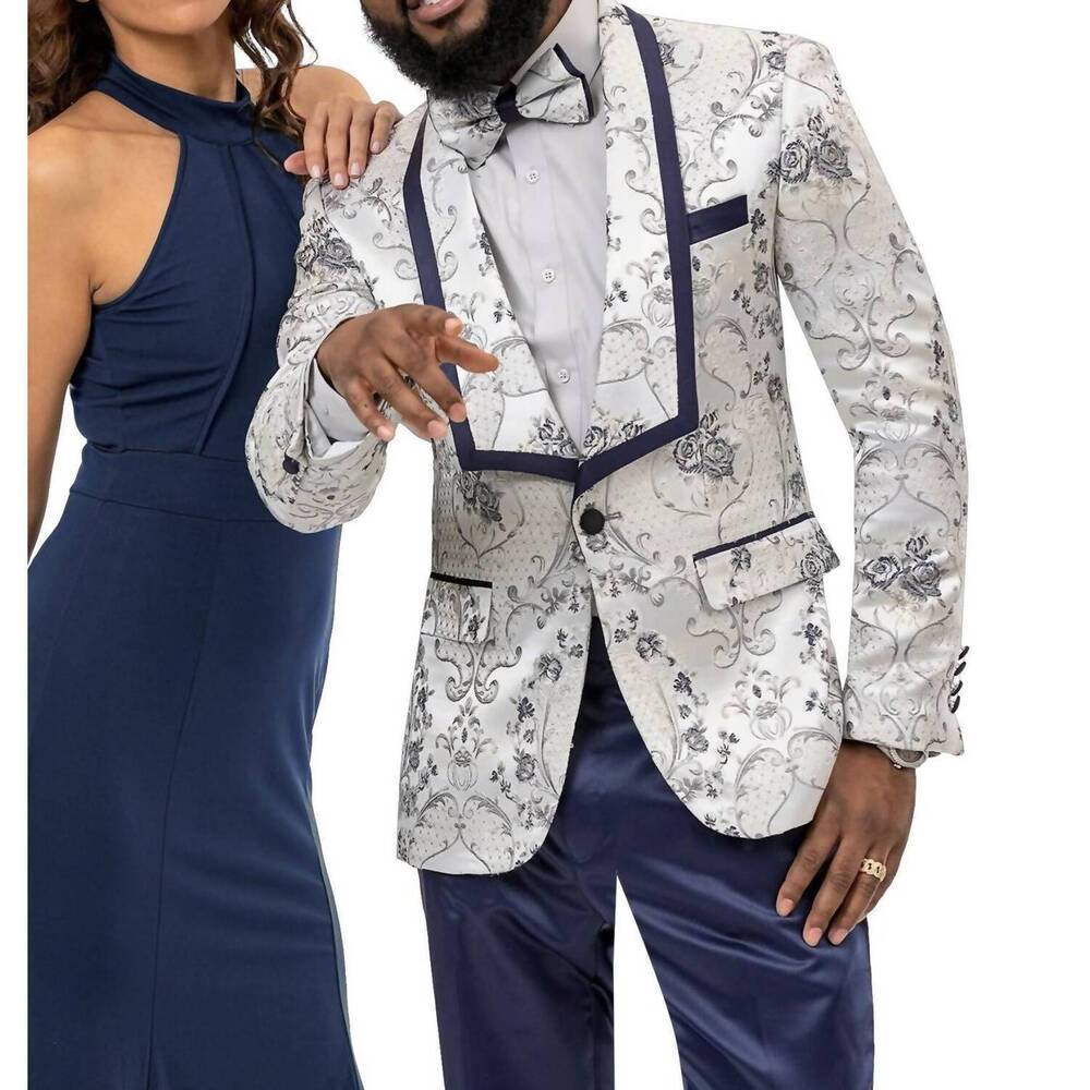 NEW KENT & PARK men's fashion blazer with matching bowtie in blue